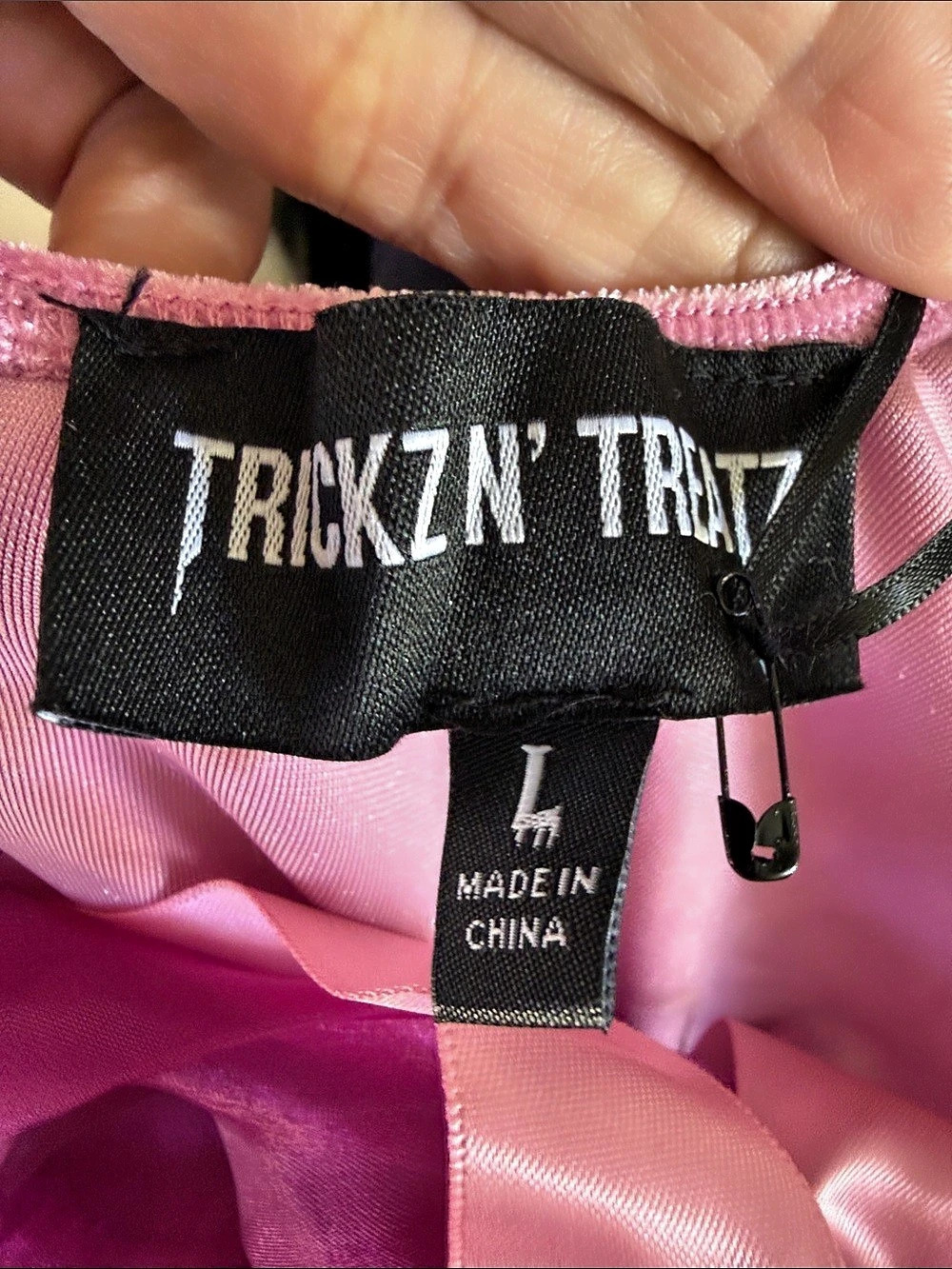 Trickz N Treatz Pink & Purple Rapunzel Mini Dress Size Large NWT - Picture 7 of 9